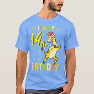 T-shirt C'est mon 14e anniversaire Dabbing Giraffe