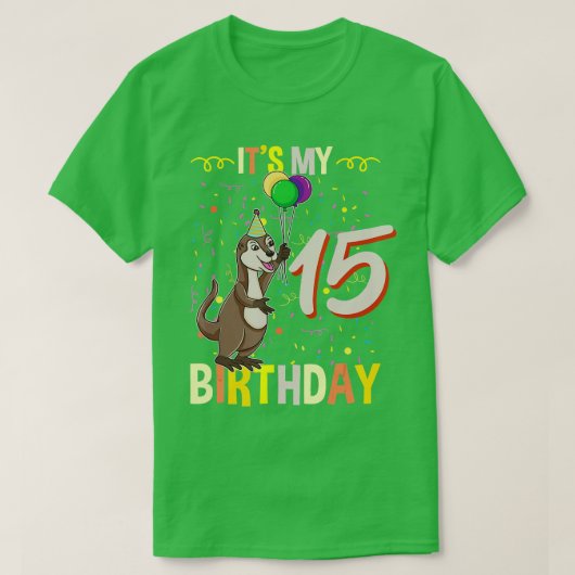T-shirt C'est mon 15e anniversaire Sea Otter (Design devant)