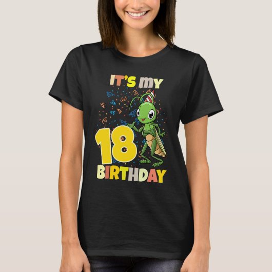 T-shirt C'Est Mon 18 Anniversaire Grasshopper (Devant)