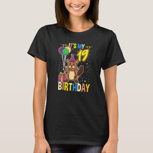 T-shirt C'est mon 19e anniversaire Beaver (Devant)