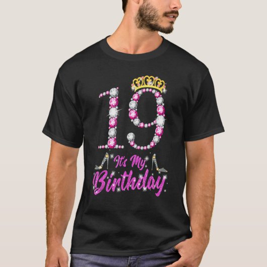 T-shirt C'est mon 19e anniversaire Queen Tiara Chaussures (Devant)