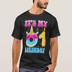 T-shirt C'est mon 1er anniversaire Doughnut Unicorn Magic