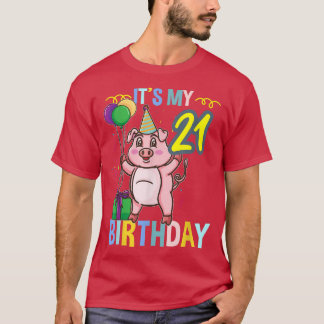 T-shirt C'est mon 21e anniversaire mignon porc