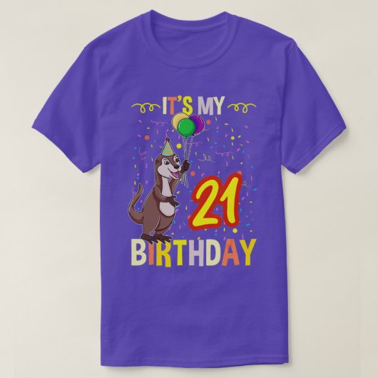 T-shirt C'est mon 21e anniversaire Sea Otter (Design devant)