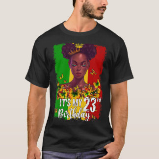 T-shirt C'est mon 23e anniversaire 23 ans Black Melanin W