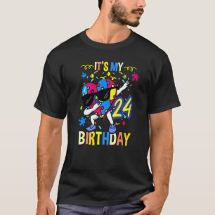 T-shirt C'est mon 24e anniversaire Dabbing Trouble Autisti