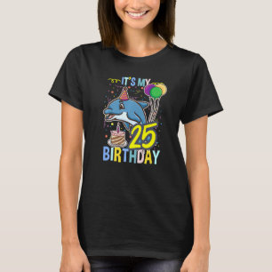 T-shirt C'est mon 25e anniversaire animal de mer dauphin