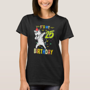 T-shirt C'est mon 25e anniversaire Dabbing Zebra