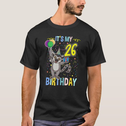 T-shirt C'est mon 26e anniversaire Lemur (Devant)
