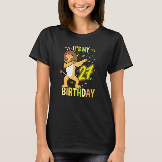 T-shirt C'est mon 27e lion Dabbing (Devant)