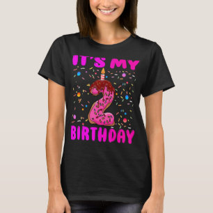 T-shirt C'est mon 2e anniversaire fille Doughnut Happy 2 a