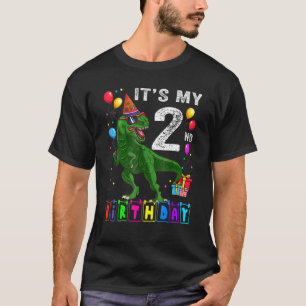 T-shirt C'est mon 2e anniversaire Joyeux Dinosaure 2 ans R