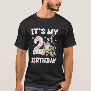 T-shirt C'est mon 2e anniversaire Mignon Turtle Poisson de
