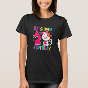 T-shirt C'Est Mon 2Ème Anniversaire Chat Fille 2 Ans