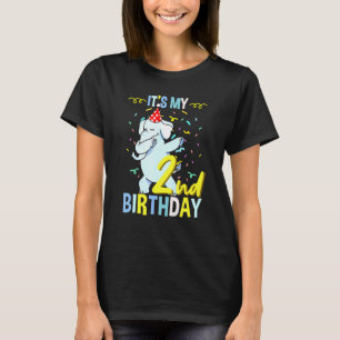 T-shirt C'est mon 2ème anniversaire Eléphant Dabbing