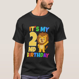 T-shirt C'est mon 2ème anniversaire thème Lion Safari Jung