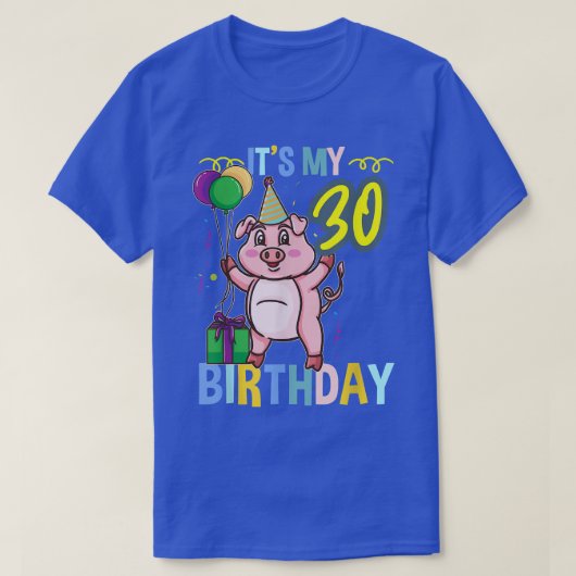 T-shirt C'est mon 30e anniversaire mignon porc (Design devant)