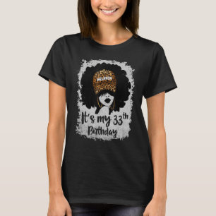 T-shirt C'est mon 33e anniversaire 33 ans Leopard Melanin