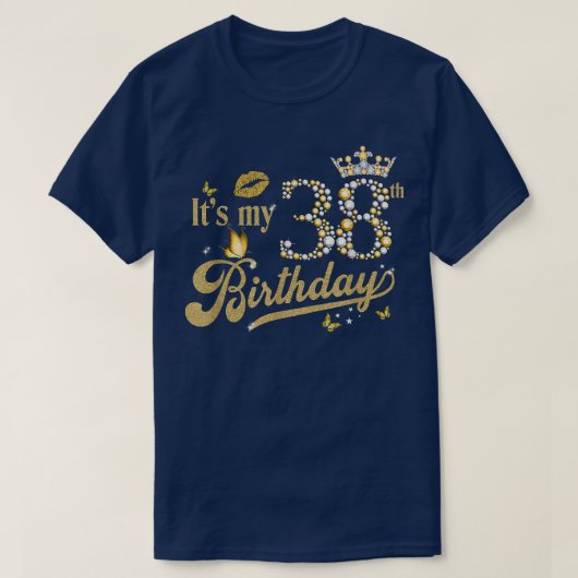 T-shirt C'est mon 38e anniversaire Diamond Crown 38 ans Ma (Design devant)