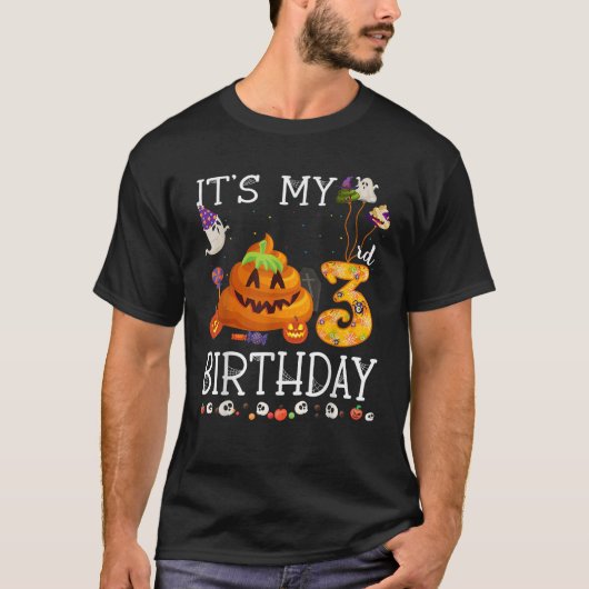 T-shirt C'est mon 3e anniversaire Poop Halloween cadeau d' (Devant)
