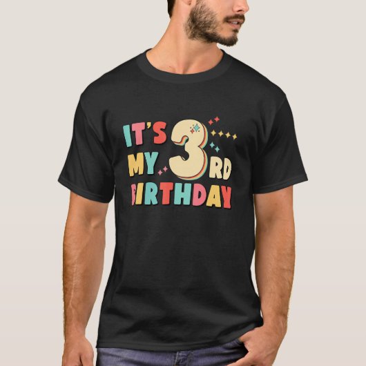 T-shirt C'est mon 3e anniversaire Retro 3 ans Amusants Tro (Devant)