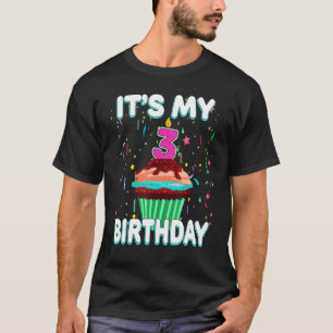 T-shirt C'est mon 3e anniversaire Sweet Cupcake trois ans