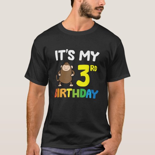 T-shirt C'est mon 3e singe d'anniversaire (Devant)