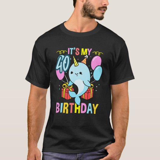 T-shirt C'Est Mon 40E Anniversaire Narwhal (Devant)