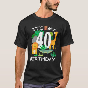 T-shirt C'est mon 40e anniversaire Zoo animal heureux B-Da