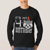 T-shirt C'est mon 4e anniversaire 4 ans Raccoon enfant B-d (Devant)