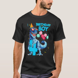 T-shirt C'est mon 4e anniversaire garçon Dinosaure Anniver