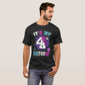 T-shirt C'est mon 4e anniversaire Spider Web Thème Party 4 (Devant entier)