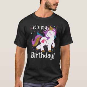 T-shirt C'est mon 4ème anniversaire Princesse Unicorn 4 An