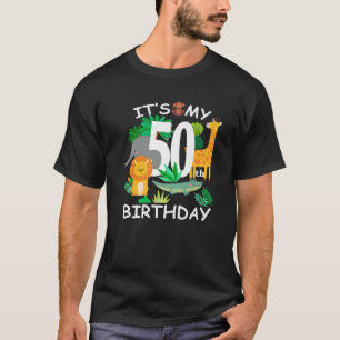 T-shirt C'est mon 50e anniversaire Zoo animal heureux B-Da