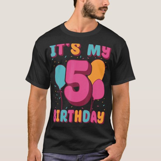 T-shirt C'est mon 5e anniversaire (Devant)