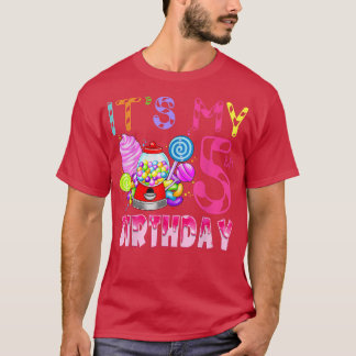 T-shirt C'est mon 5e anniversaire Candy Candyland Birthday
