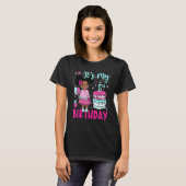 T-shirt C'est mon 5e anniversaire Filles Noires Enfants mi (Devant entier)