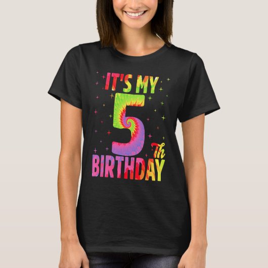 T-shirt C'est mon 5e anniversaire Tie Dye Anniversaire de  (Devant)