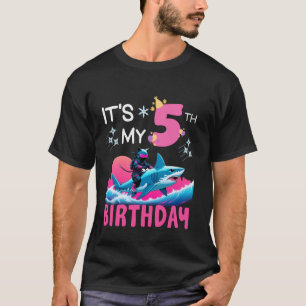 T-shirt C'est mon 5ème anniversaire Ninja Chat à cheval su