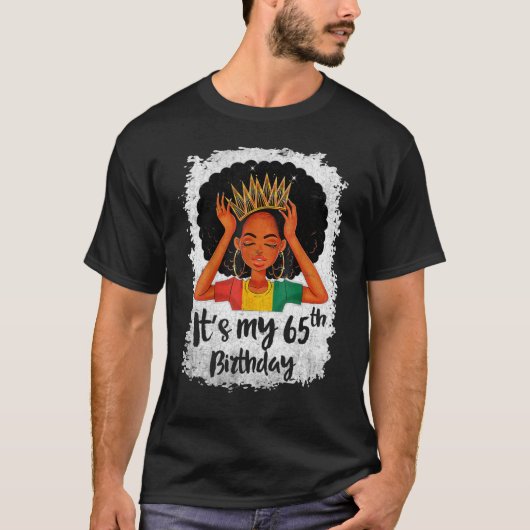 T-shirt C'est mon 65e anniversaire 65 ans Black Melanin W (Devant)