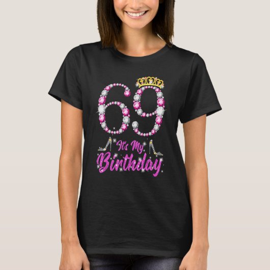 T-shirt C'est mon 69e anniversaire Chaussures de la Reine (Devant)