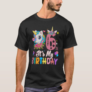 T-shirt C'est mon 6e anniversaire Unicorn Girls Kids Funny