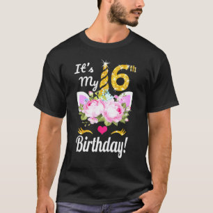 T-shirt C'Est Mon 6ème Anniversaire Filles 6 Ans Unicorn O