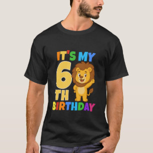 T-shirt C'est mon 6ème anniversaire Lion Safari Jungle The