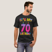 T-shirt C'est mon 70e anniversaire fille beigne douce Joye (Devant entier)
