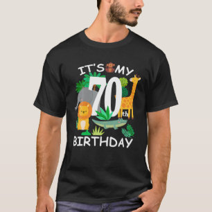 T-shirt C'est mon 70e anniversaire Zoo Animal Joyeux B-Day