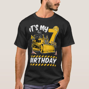 T-shirt C'est mon 7 E anniversaire Excavator Construction 