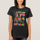 T-shirt C'est mon 7e anniversaire 7 ans Monstre de dinosau (Devant)