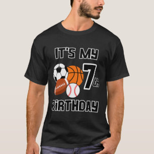 T-shirt C'est mon 7e anniversaire de soccer Bysketbyll Bys