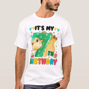 T-shirt C'est mon 7ème anniversaire Joyeux 7 ans Dinosaure
